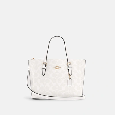 Coach Mollie Tote 25 In Signature Canvas In White