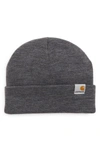 Carhartt Grey Scott Watch Beanie In Dark Grey Heather