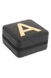 Nordstrom Initial Square Jewelry Box In A- Black- Gold
