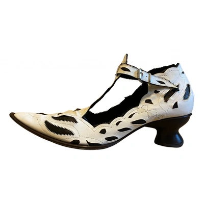 Pre-owned Gianni Barbato Leather Heels In White
