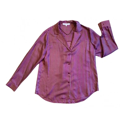 Pre-owned Gerard Darel Silk Shirt In Burgundy