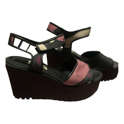 Pre-owned L'autre Chose Leather Sandals In Purple
