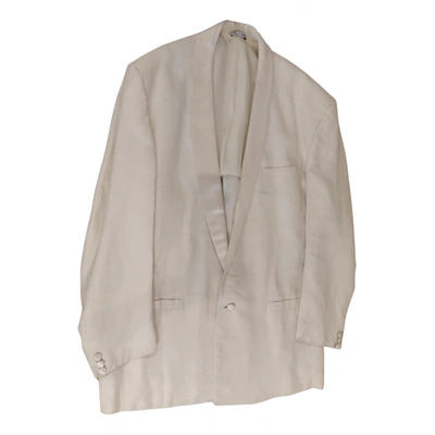 Pre-owned Versace Linen Suit In White