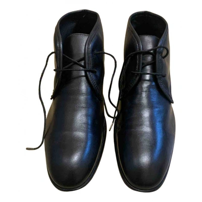 Pre-owned Hudson Leather Boots In Black