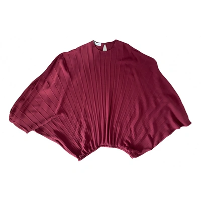 Pre-owned Valentino Silk Top In Burgundy