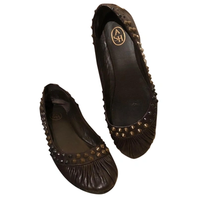 Pre-owned Ash Leather Ballet Flats In Brown