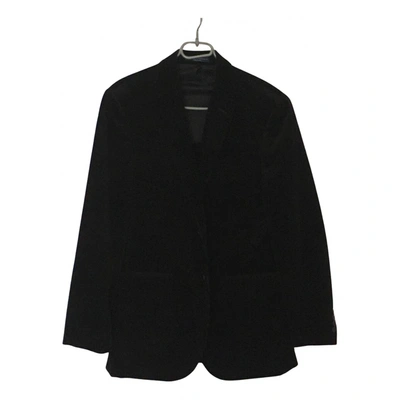 Pre-owned Polo Ralph Lauren Velvet Vest In Black