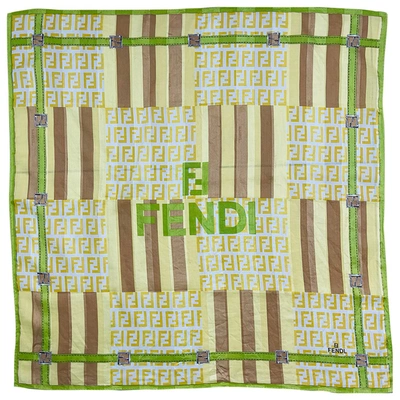Pre-owned Fendi Silk Handkerchief In Green