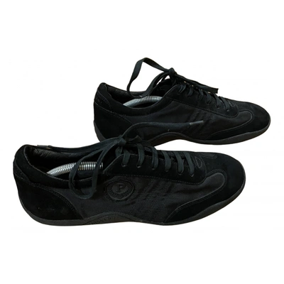 Pre-owned Pollini Low Trainers In Black