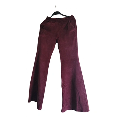 Pre-owned Roberto Cavalli Trousers In Burgundy