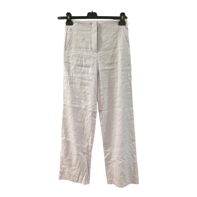 Pre-owned Marc Cain Linen Large Pants In Pink