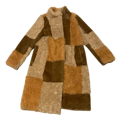 Pre-owned Marc Cain Faux Fur Coat In Multicolour