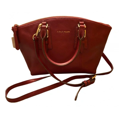 Pre-owned Cole Haan Leather Crossbody Bag In Burgundy