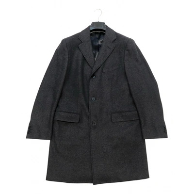 Pre-owned Trussardi Wool Coat In Black