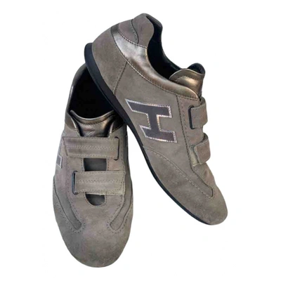 Pre-owned Hogan Low Trainers In Grey