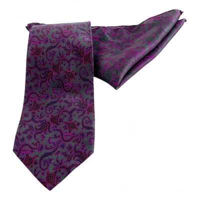 Pre-owned Harrods Silk Tie In Purple