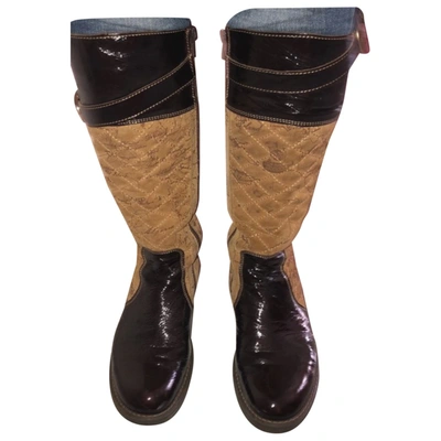 Pre-owned Alviero Martini Leather Boots In Camel