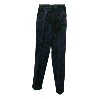 Pre-owned Genny Straight Pants In Black