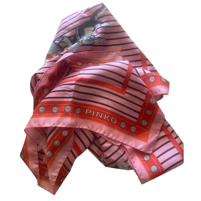 Pre-owned Pinko Silk Scarf In Pink