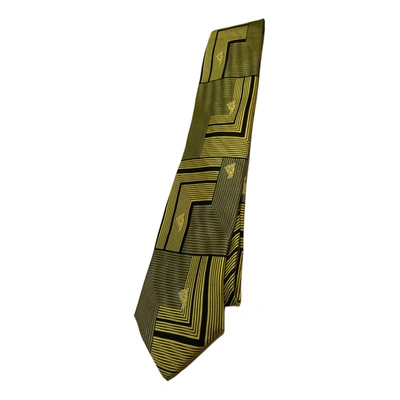 Pre-owned Versace Silk Tie In Yellow