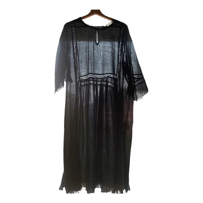 Pre-owned P.a.r.o.s.h Wool Mid-length Dress In Black