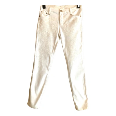 Pre-owned Ermanno Scervino Slim Pants In White