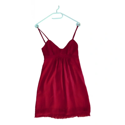 Pre-owned Stefanel Silk Mid-length Dress In Red
