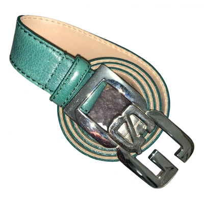 Pre-owned D&g Leather Belt In Green