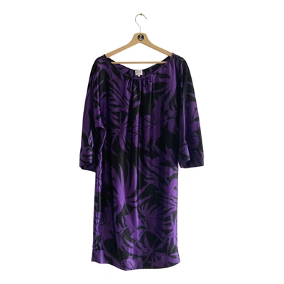 Pre-owned Armani Collezioni Silk Mid-length Dress In Purple
