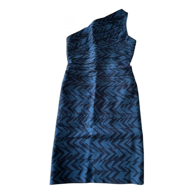 Pre-owned Herve Leger Mid-length Dress In Blue