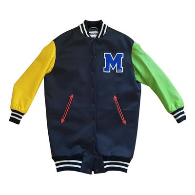 Pre-owned Moschino Silk Jacket In Navy
