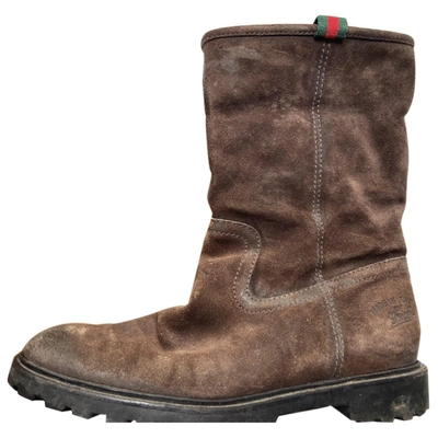 Pre-owned Gucci Snow Boots In Brown