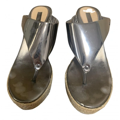 Pre-owned Schutz Leather Sandals In Anthracite