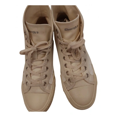Pre-owned Church's Leather High Trainers In Beige