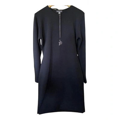 Pre-owned Roccobarocco Wool Mid-length Dress In Black