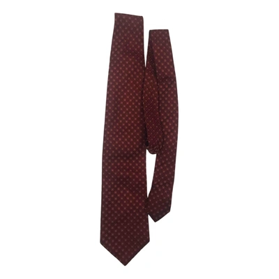 Pre-owned Hugo Boss Silk Tie In Red