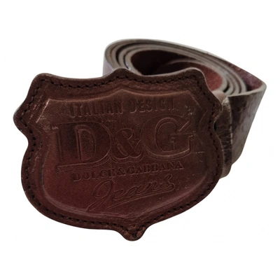 Pre-owned D&g Leather Belt In Brown