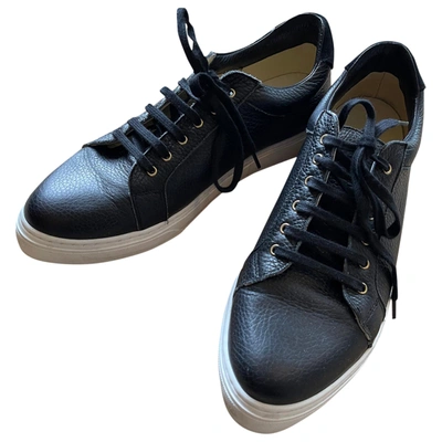 Pre-owned Sarah Flint Leather Trainers In Black