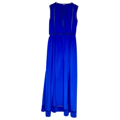 Pre-owned P.a.r.o.s.h Silk Maxi Dress In Blue