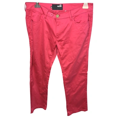 Pre-owned Moschino Love Trousers In Pink