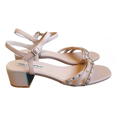 Pre-owned Karl Lagerfeld Leather Sandal In Pink