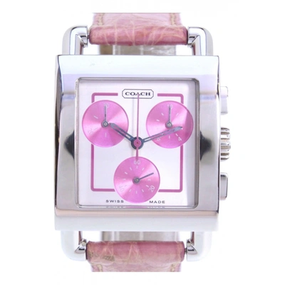 Pre-owned Coach Watch In Pink