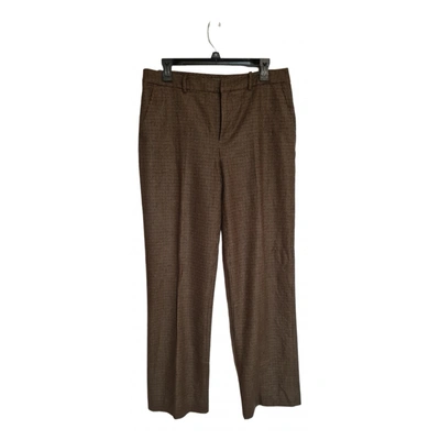 Pre-owned Lauren Ralph Lauren Wool Trousers In Brown