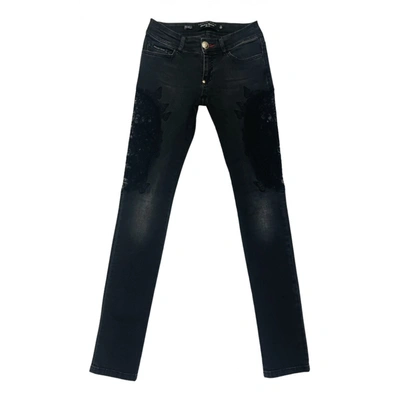 Pre-owned Philipp Plein Slim Jeans In Black