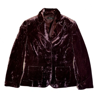 Pre-owned Sand Suit Jacket In Burgundy