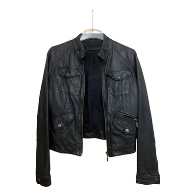 Pre-owned Set Leather Jacket In Black
