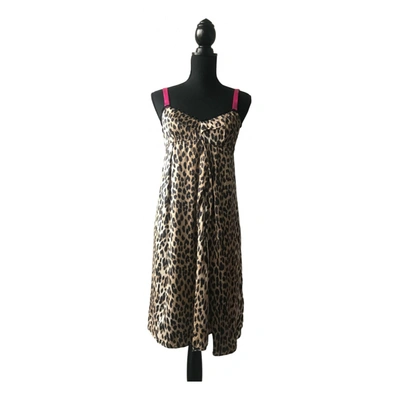 Pre-owned Galliano Silk Mid-length Dress In Brown