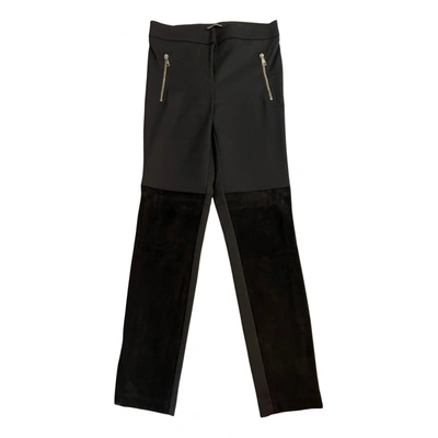 Pre-owned Flavio Castellani Leather Straight Pants In Black