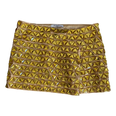 Pre-owned Givenchy Mini Skirt In Gold