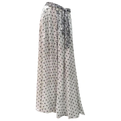 Pre-owned Pierre Balmain Silk Maxi Skirt In Multicolour